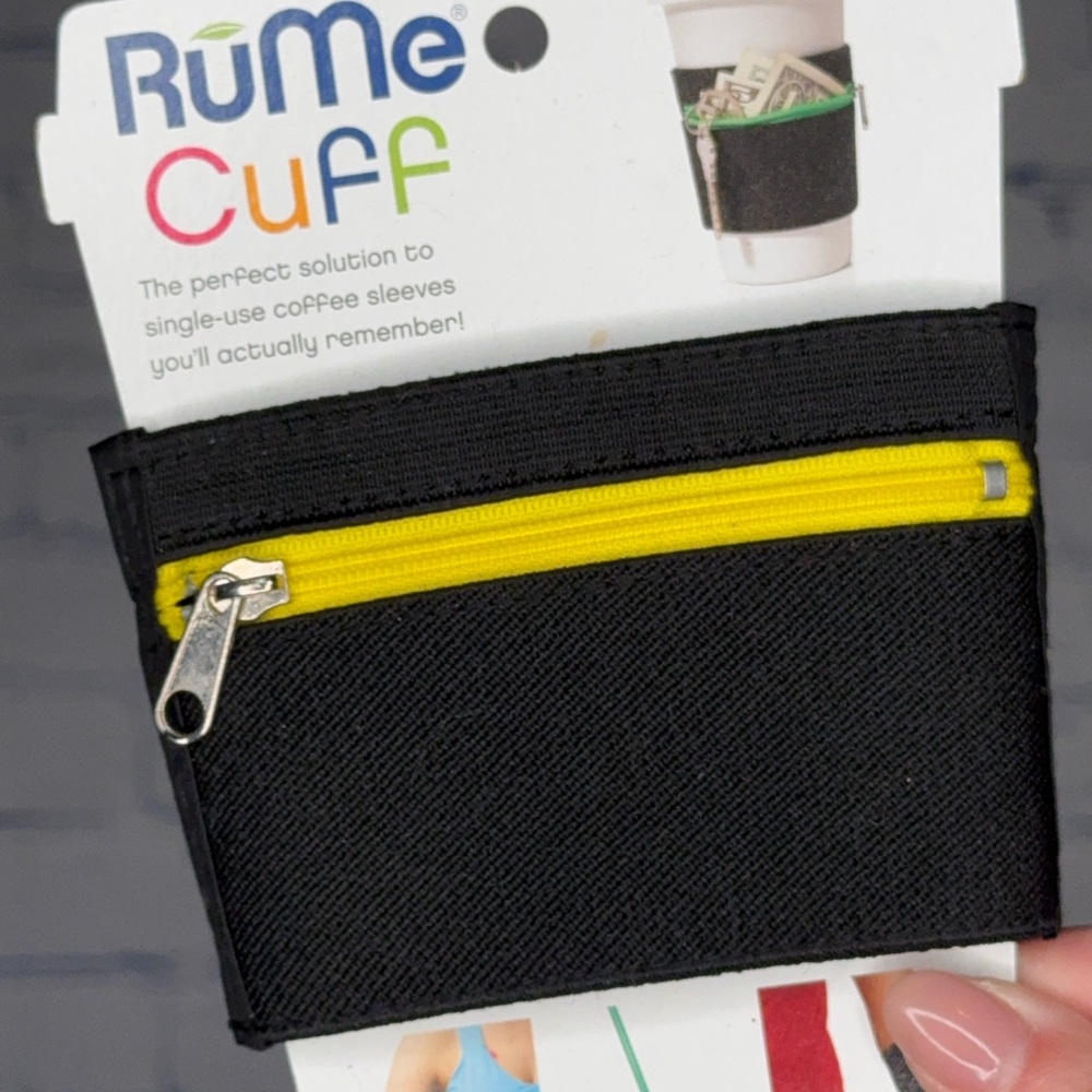 Black and Yellow Coffee Sleeve with Zipper